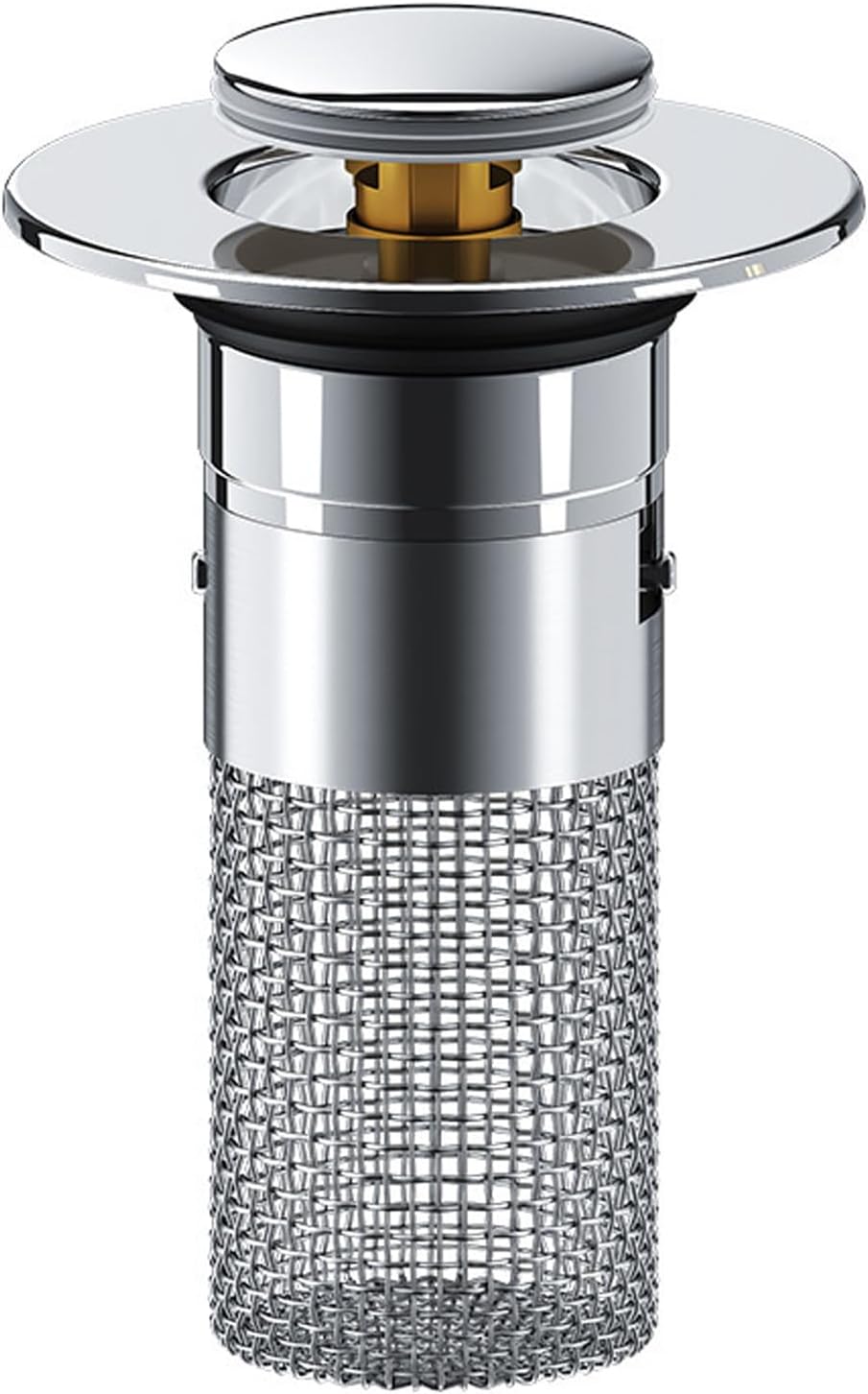 Saker Bathroom Sink Drain Strainer Hair Catcher (2 PCS), Pop-up Drain Filter with Removable Stainless Steel Filter Basket, Prevents Hair Clogs, Suitable for Bathroom Sink Stopper Replacement