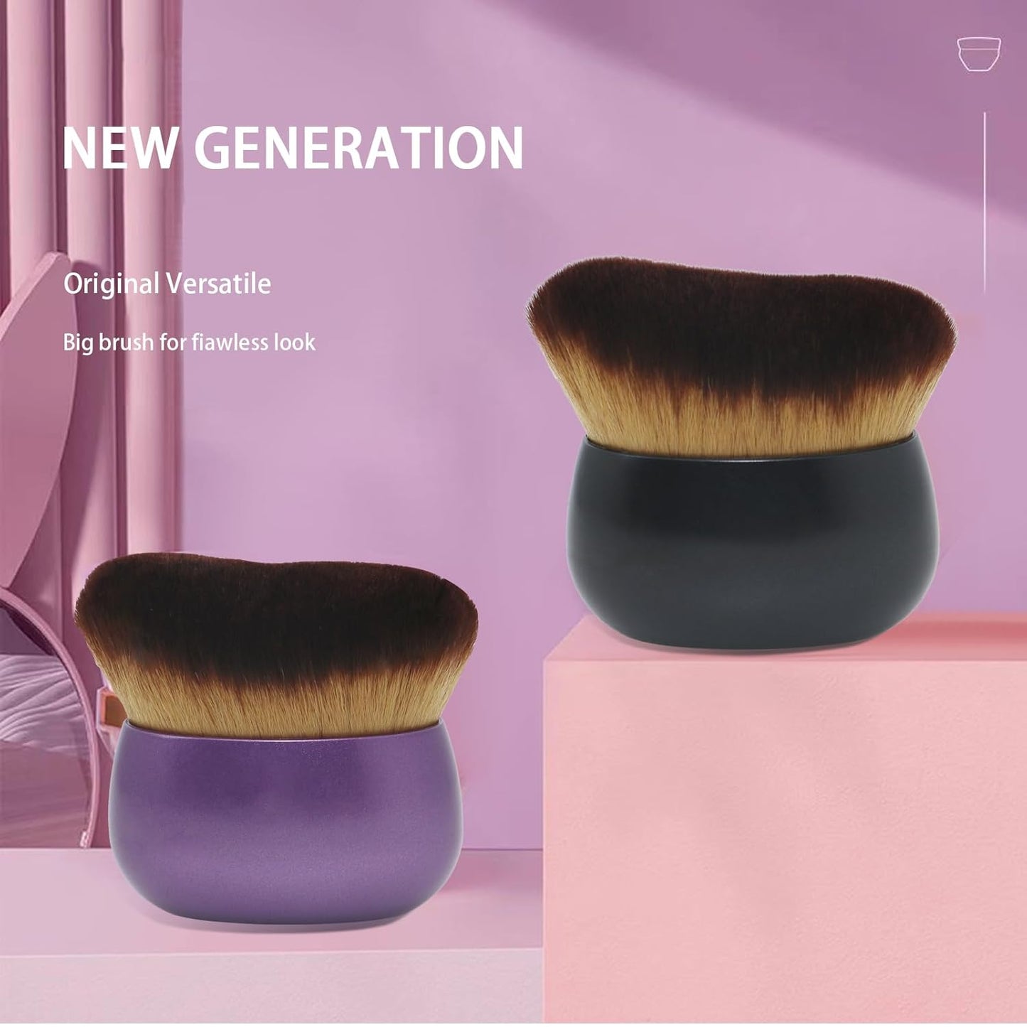 Makeup Blend & Blur Extra Large Body Brush for Self Tanner,Leg Makeup & Bronzer Self Tan Applicator, Powder, Foundation, Blusher, Bronzer,Massager for Face Gift box (Black)