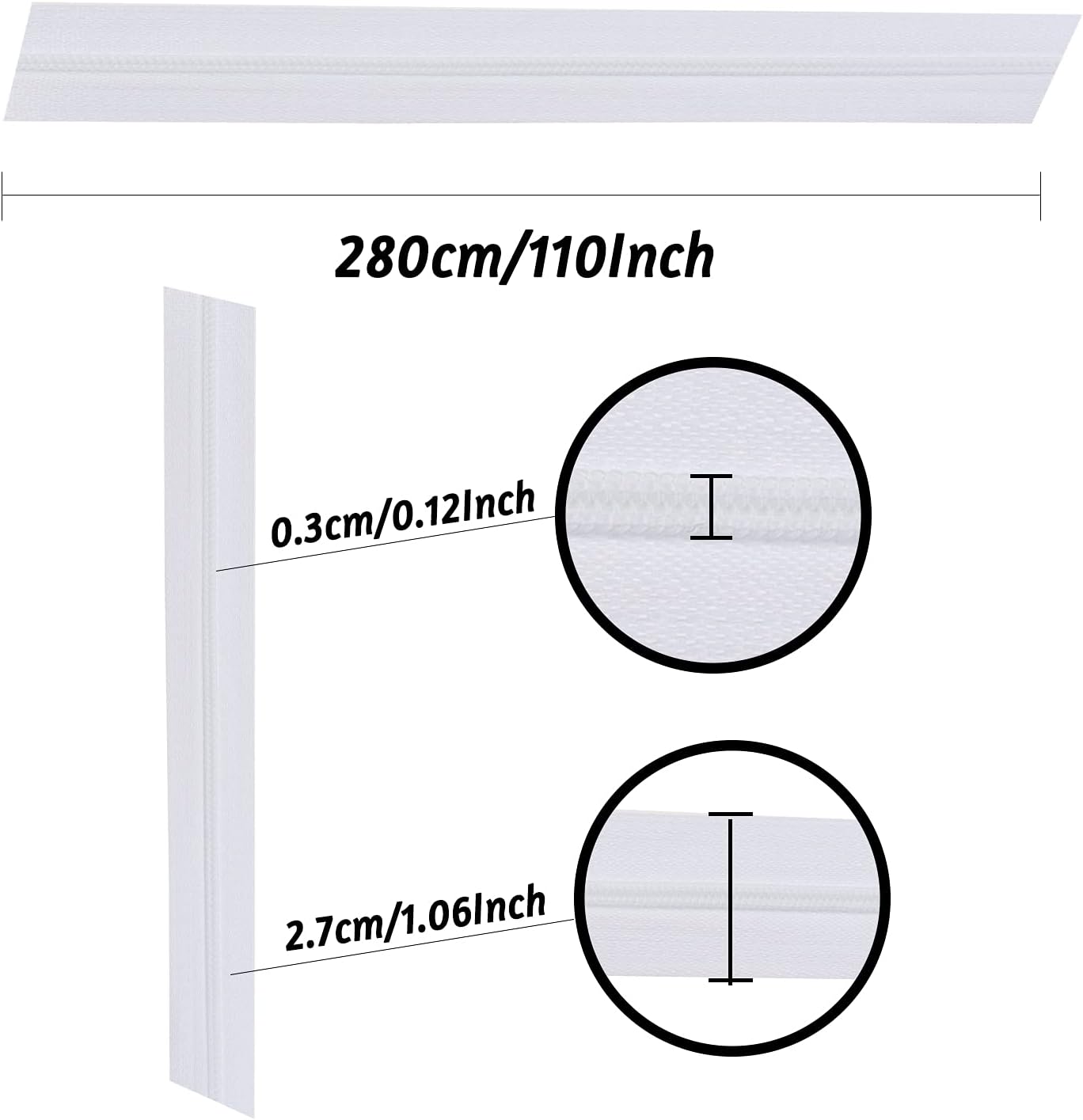 Zippers by The Yard for Sewing, DOITEM 2.8 mm Zippers 22.4 m Nylon Endless Zip Set with Slider and Zip for Sewing and Crafts – 7 Colors