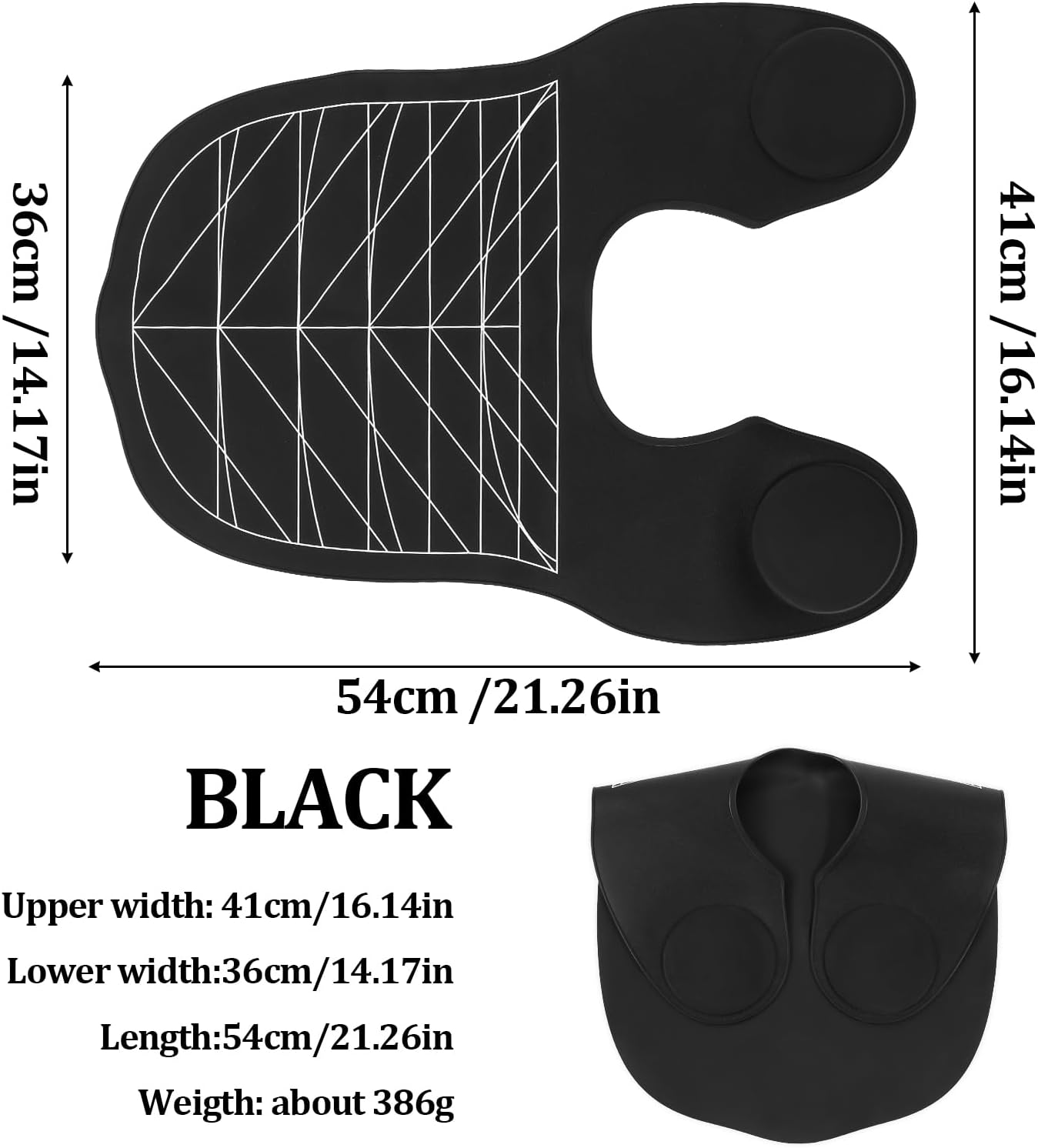 MAQUITA Large Hair Cutting Collar, Silicone Waterproof Cutting Cape for Barber Shop, Salon Hairdressing - Black