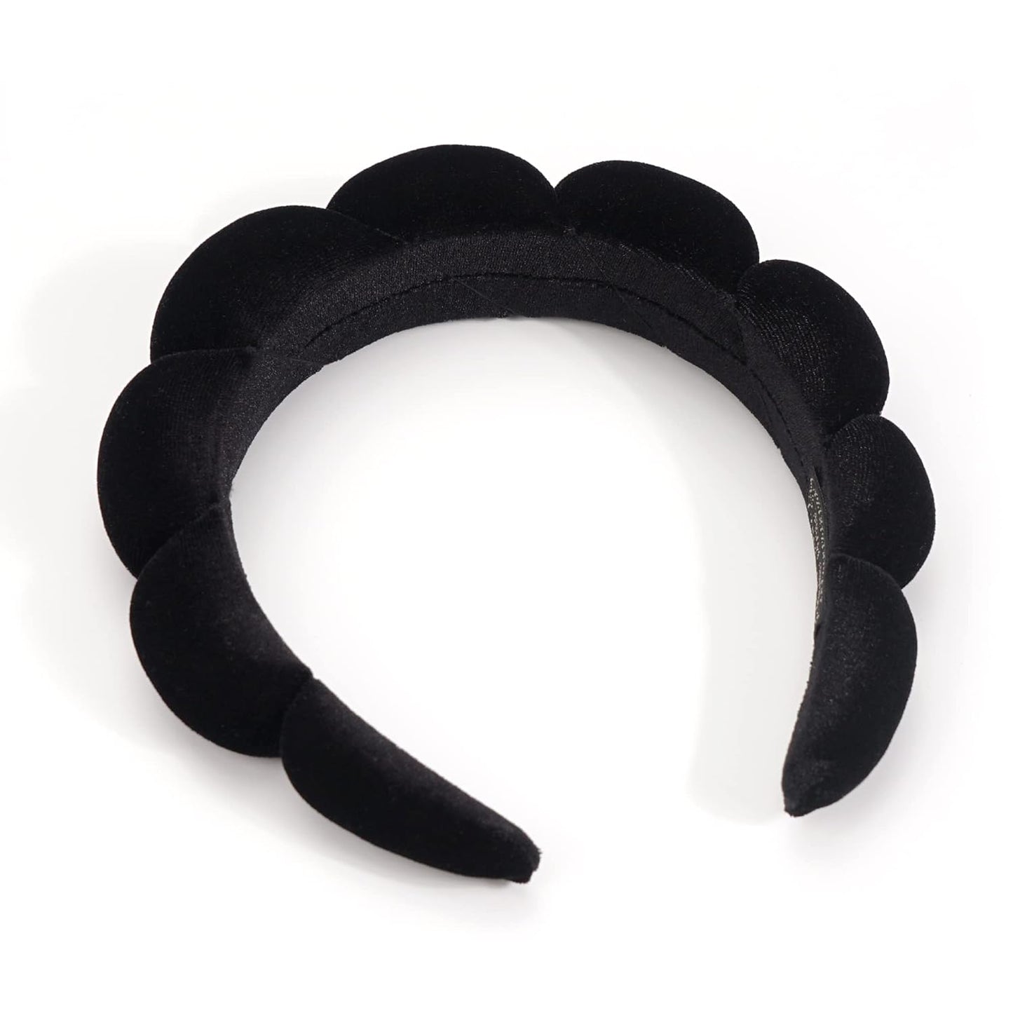 Ayesha Spa Headband for Women Sponge Headband for Washing Face Clouds Soft Hairband Makeup Headbands for Women Girls Shower Makeup Skincare (Black)