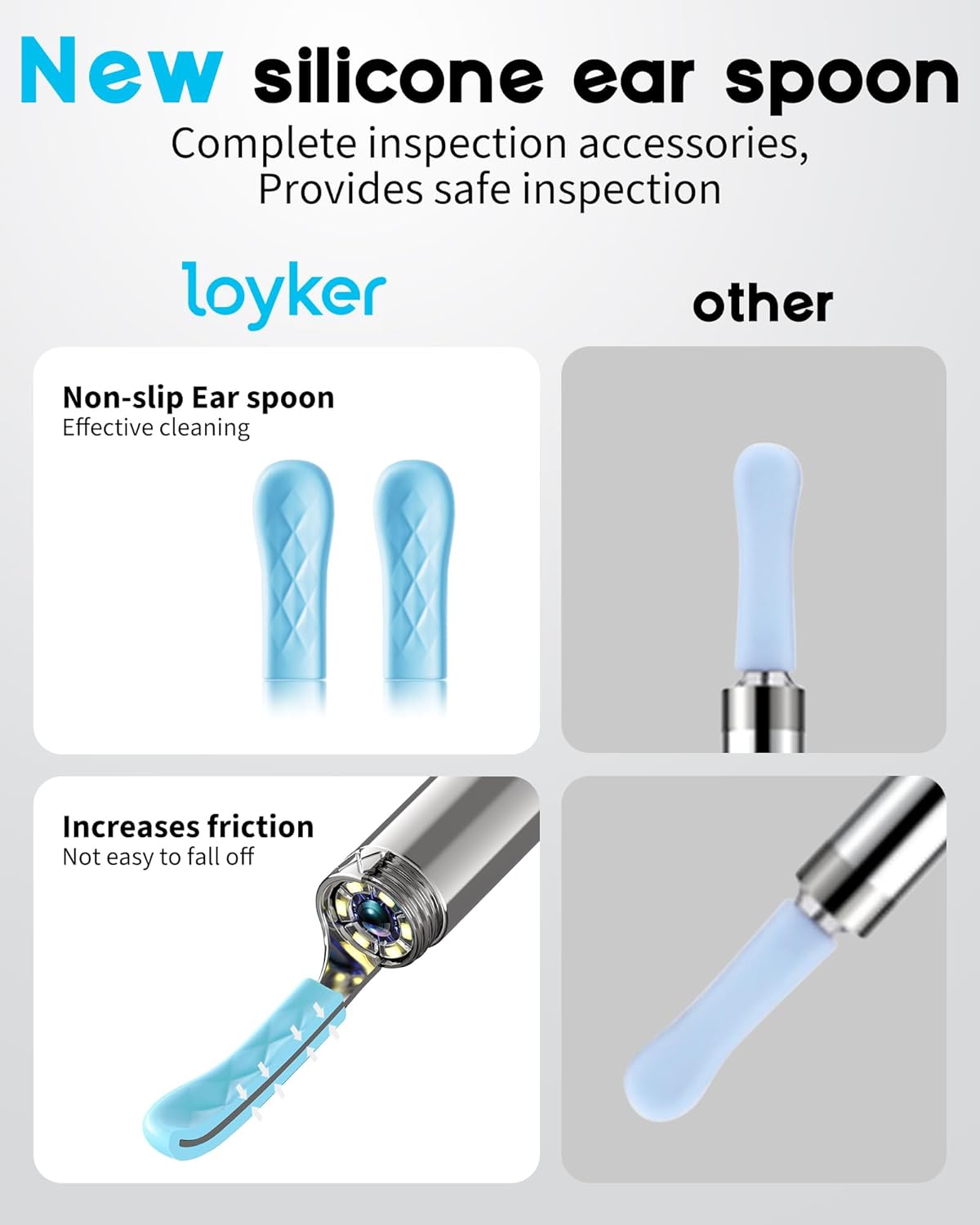 Loyker Ear Wax Removal, Ear Cleaner with Camera with 1080P, Otoscope with Light, Ear Wax Removal Kit with 6 Ear Pick, Ear Camera for iPhone, iPad, Android Phones (Blue)