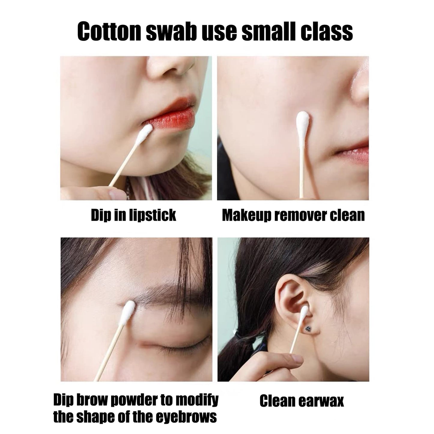 Thick Cotton Swabs,XL Size Natural Bamboo Cotton Buds,Precision & Round Tip 252pcs