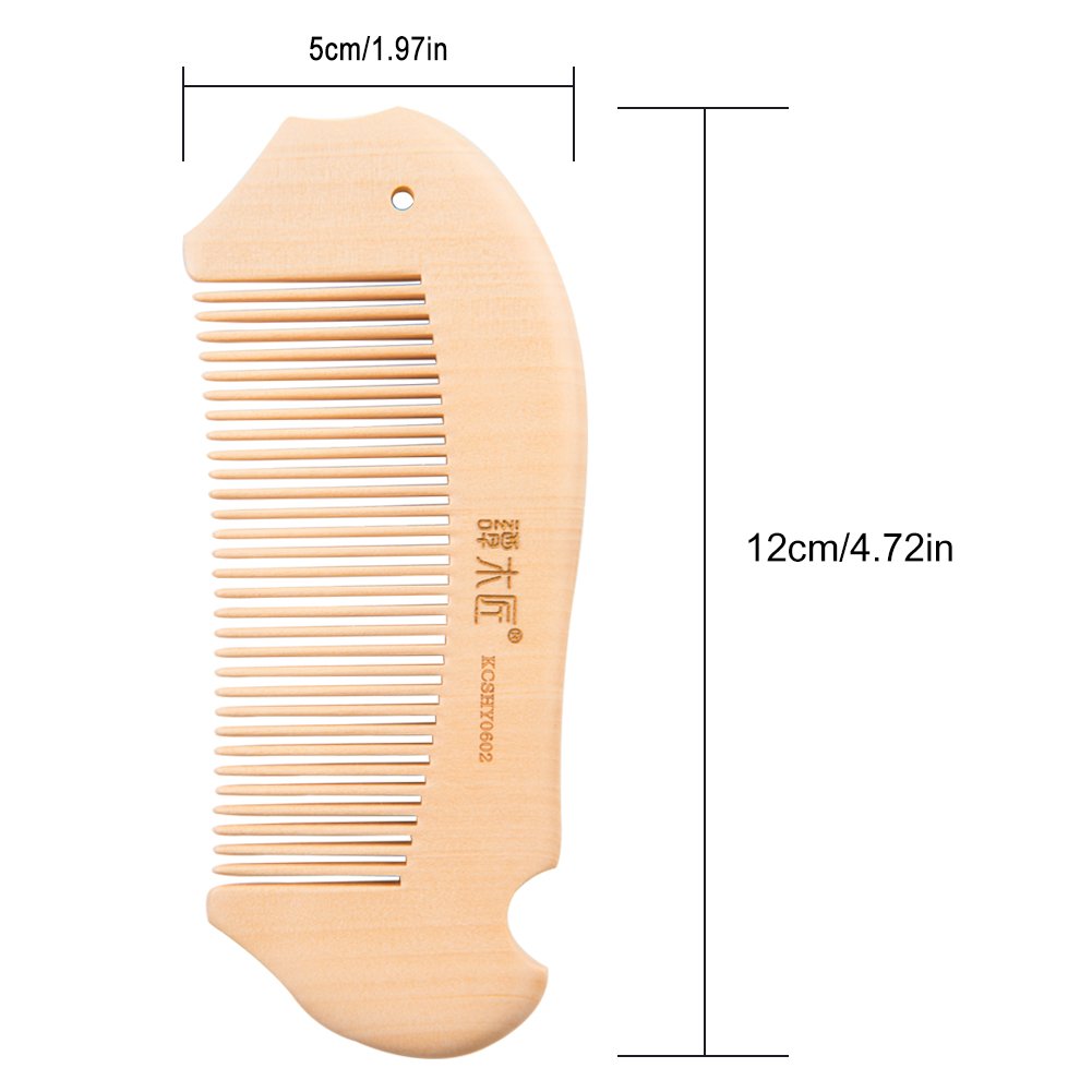 TAN MUJIANG Handcraft Natural Wood Hair Combs Accesory For Women, Men, brides, Curly Hair, Straight hair (Light color) KCSHY0602