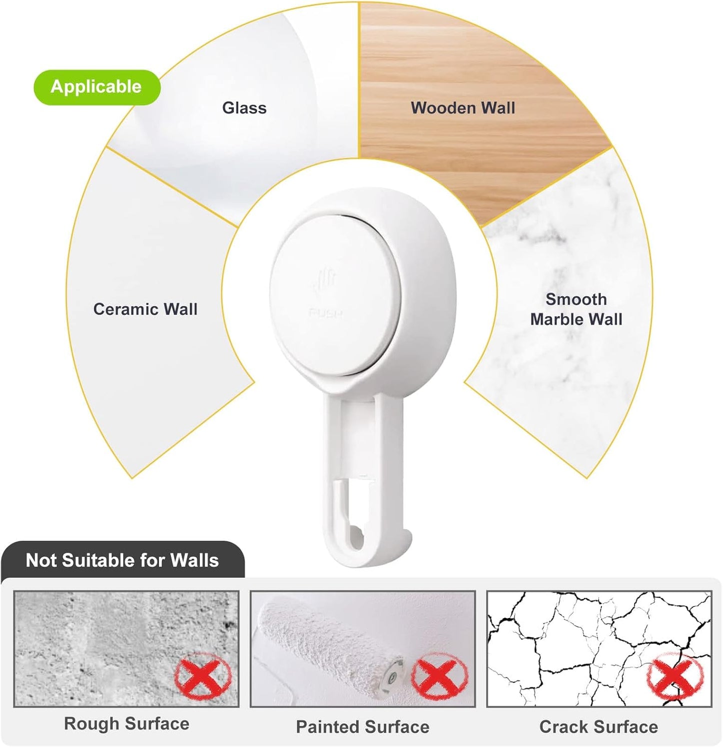 Uten Bathroom Suction Cup Shower Shelf 3-in-1 Wall Mounted Shower Basket Toothbrush Holder No Drill Hanging Rack Removable Shower Caddy Toilet Storage Rack Organizer