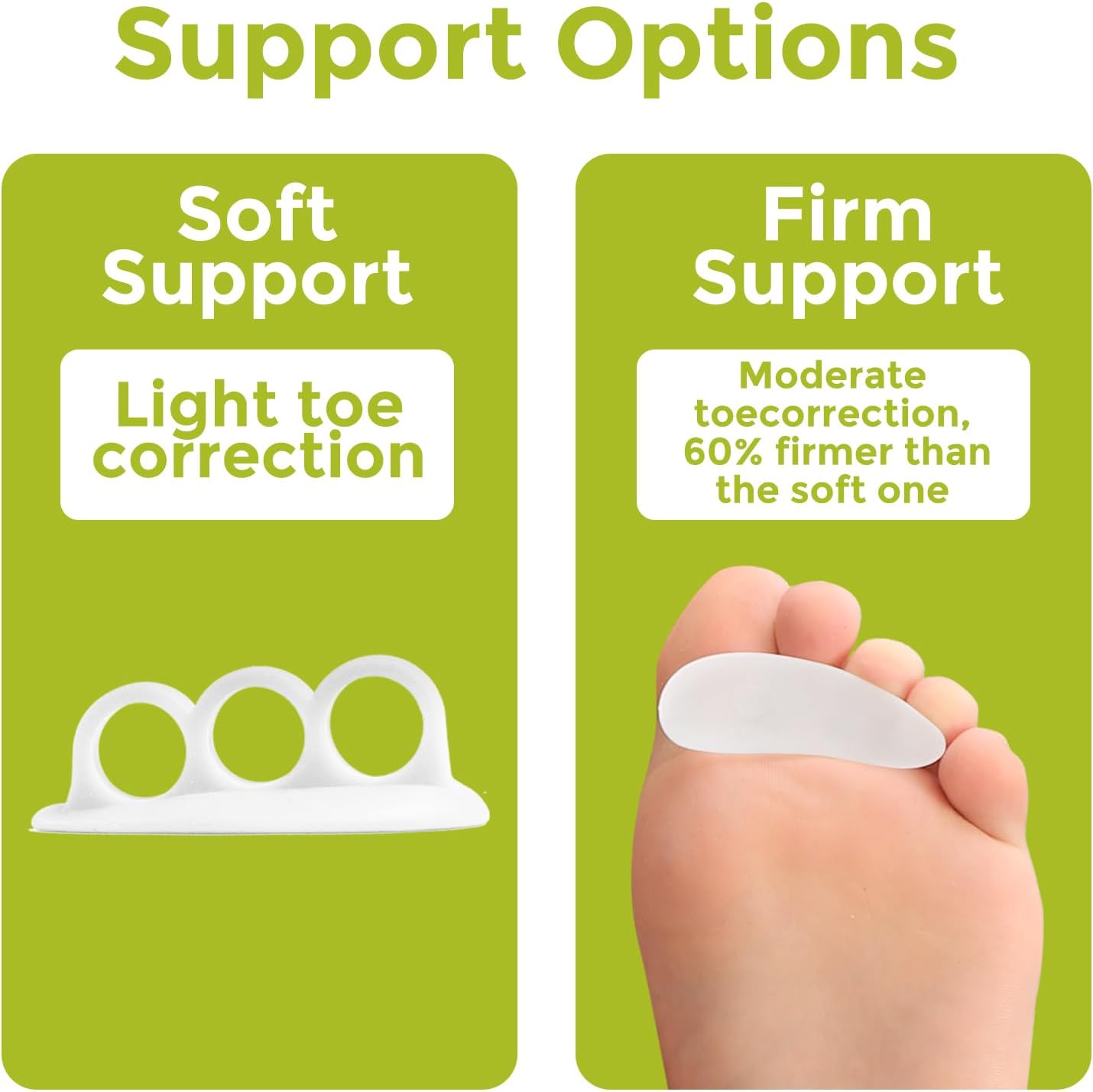 Bukihome Hammertoe Corrector Gel Toe Straighteners - 12 pcs Support Crest for Women & Men - Realign Bent, Crooked, Curled, Claw, Hammer Toes - White,Three Loop