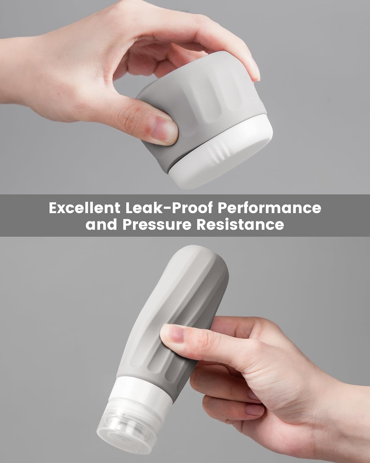 Travel Bottles for Toiletries 8 Pack, Travel Size Toiletries, Tsa Approved Travel Size Containers 3oz, with Travel Essentials Clear Bag, Leak Proof Silicone Squeezable Creams Jars