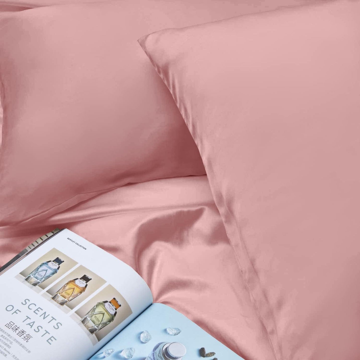 INSSL Silk Pillowcase for Women, Mulberry Silk Pillowcase for Hair and Skin and Stay Comfortable and Breathable During Sleep (King, Coral)