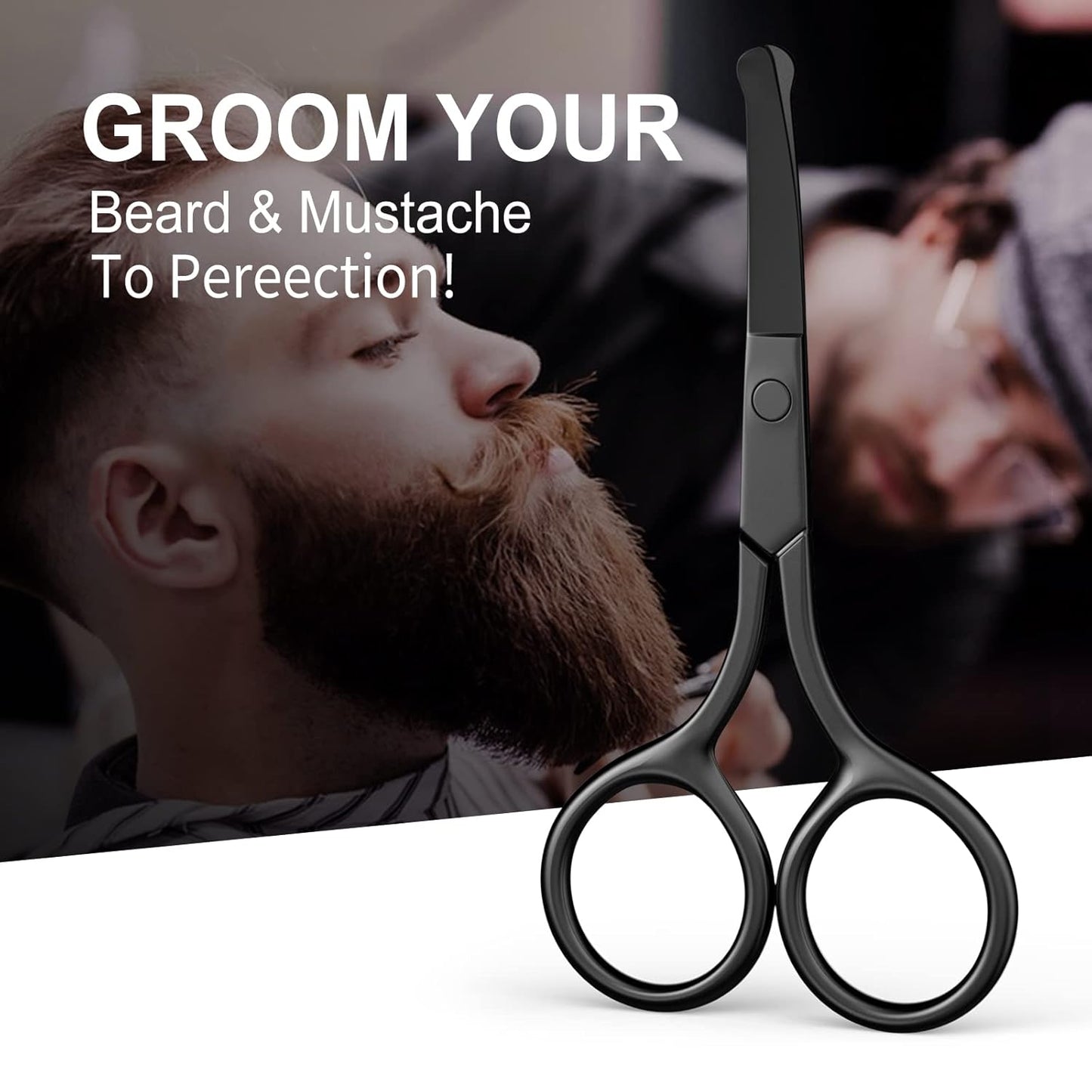 Upgraded Eyebrow Scissors, Small Round Tip Design, Professional Grooming Scissors for Hair, Eyelashes, Nose, Eyebrow Trimming, Mustache