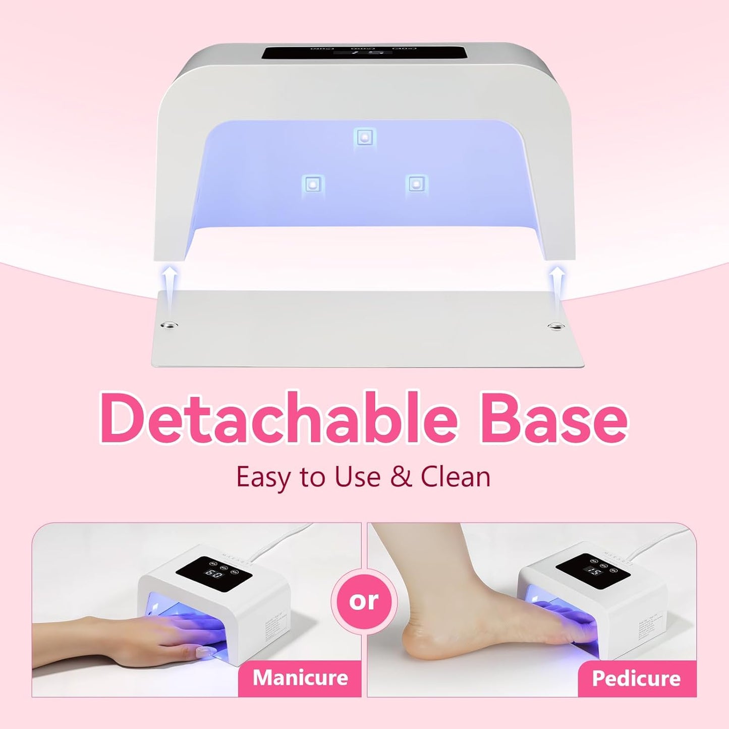 Makartt Mini UV Light for Gel Nails - Fast Curing UV LED Dual Light Nail Dryer Cure Lamp with 3 Timers & Auto Sensor for All Nail Art Design Salon Home DIY Use (Plug-in Model)