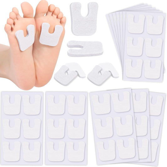72 Pcs Callus Pads for Feet Soft Felt Callus Cushions for Bottom of Foot U Shape Metatarsal Pads Pain Relief Adhesive Coin Pads Keep Protecting Calluses from Rubbing on Shoes for Women Men Heel Pads