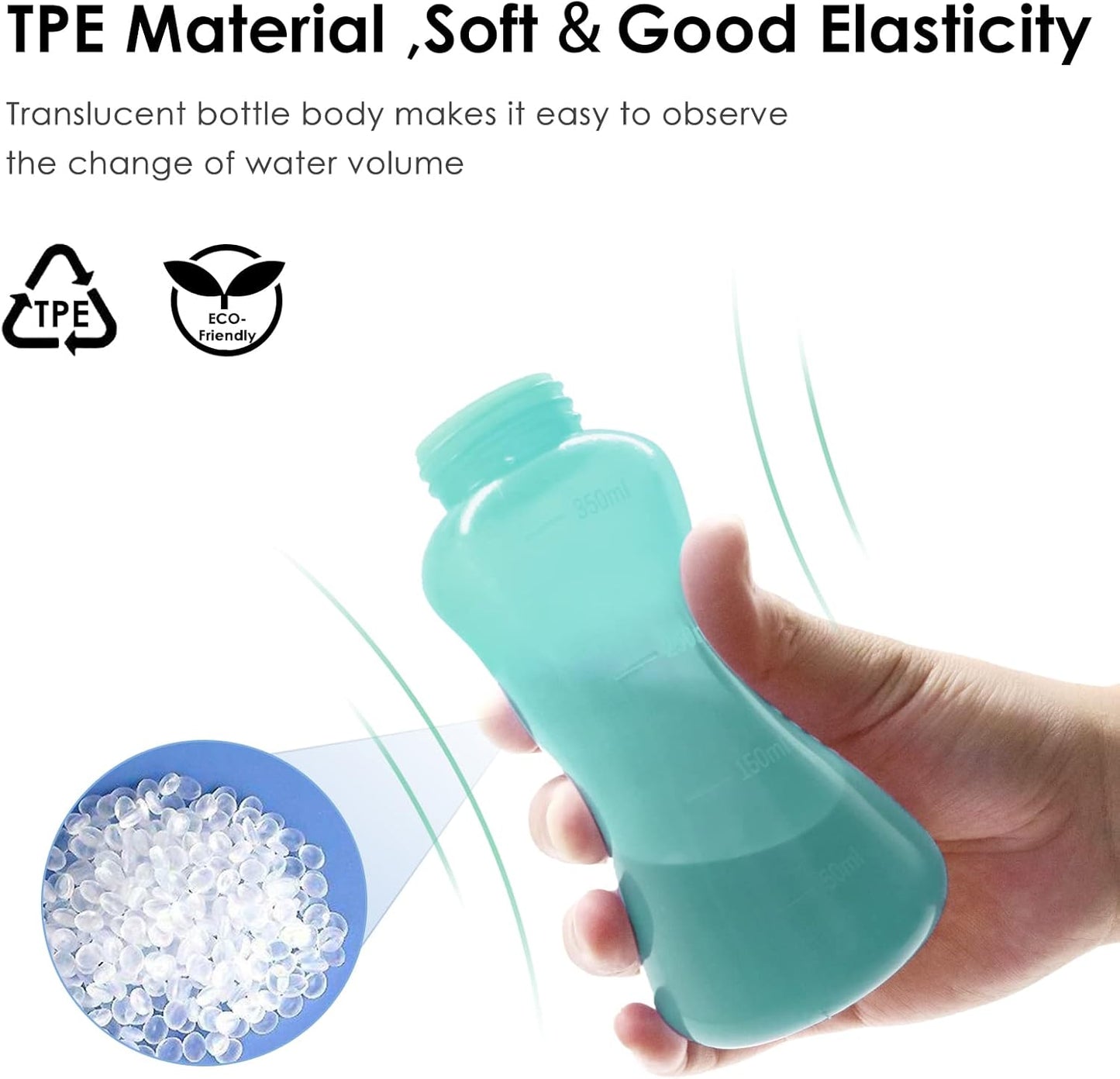 RUFCRIL Mini Peri Bottle, 350ml Portable Travel Bidet with Extra Ring and Carry Bag, TPE Material for High Temperature Resistance, Essentials for Postpartum Perineal Care,Hemorrhoid Treatment, Green