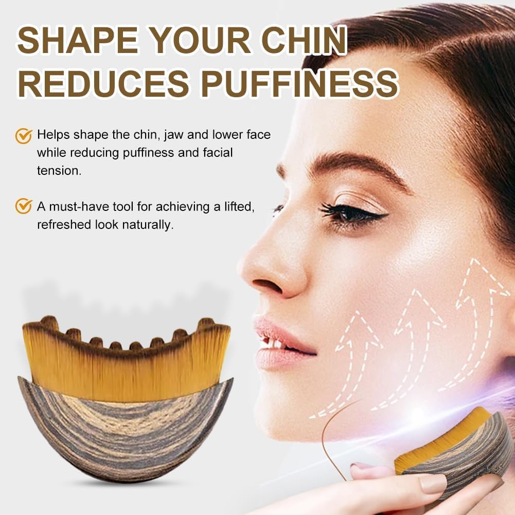 Lymphatic Contour Face Brush, Dry Brushing Face Brush, Lymphatic Drainage Massager for Face, Chin & Jawline Sculpting,Fits to The Skin to Relieve Fatigue (2PCS)