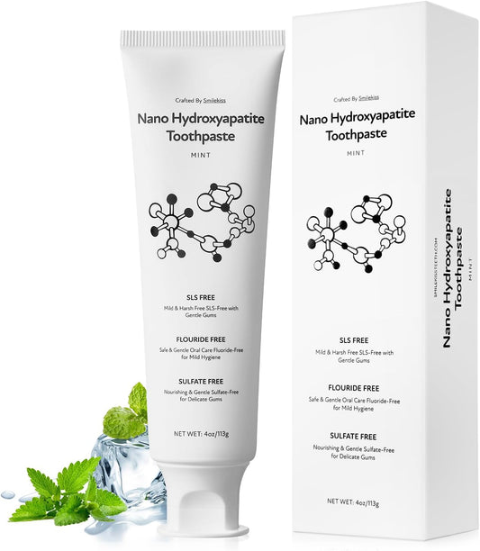 Fluoride Free Toothpaste with Nano Hydroxyapatite – Dentist Recommended for Remineralizing & Sensitive Teeth Relief – Mild Mint Natural Toothpaste for Adults & Kids, 4oz