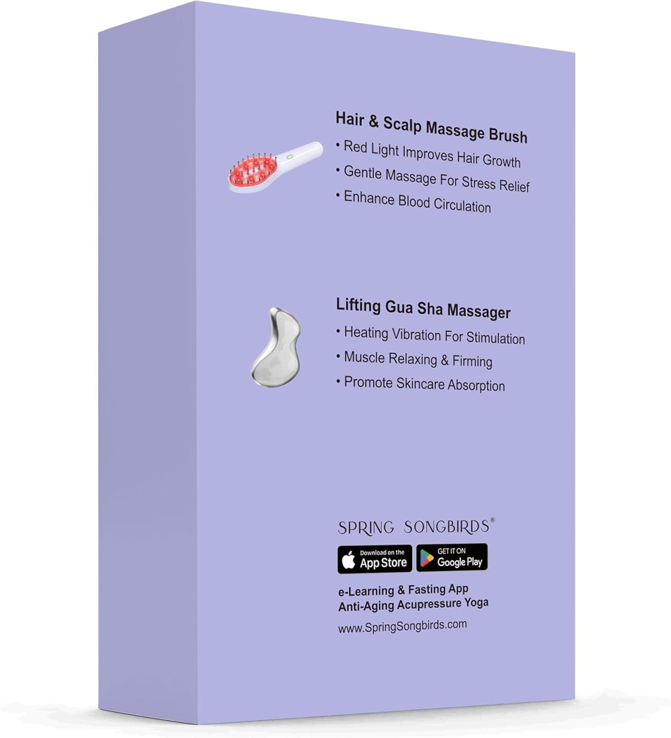 Red Light Scalp Massager & Gua Sha Set | Electric Hair Comb & Face Massager | Warm & Cold Therapy for Relaxation, Skincare & Anti-Aging | Spa Gift for Men & Women