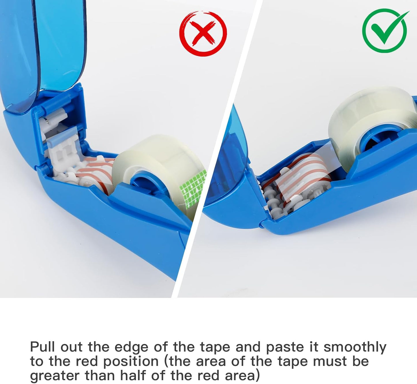Eagle Automatic Tape Dispenser, Handheld & Portable Design, Office Tape Gun, One-Handed Operation with Safety Blade for Office, Home, DIY or Packaging (Includes 2 Free Tapes)(Blue)