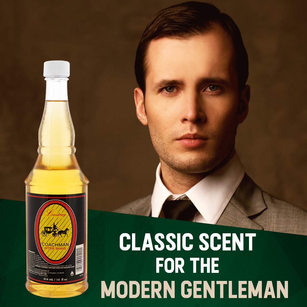 Lustray Coachman After Shave Lotion, Instantly Cools, Tones, Refreshes The Skin After Shaving 14 fl oz