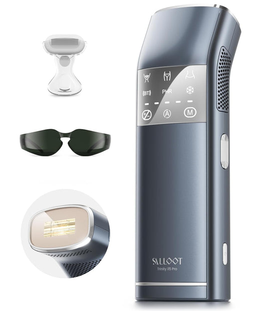 IPL Laser Hair Removal for Men, Dual Lights 100W, 35°F Sapphire Ice-Cooling, Quadruple-Pulse PHR Mode for Stubborn Hair, at Home Hair Removal Device for Armpits, Chest and Leg