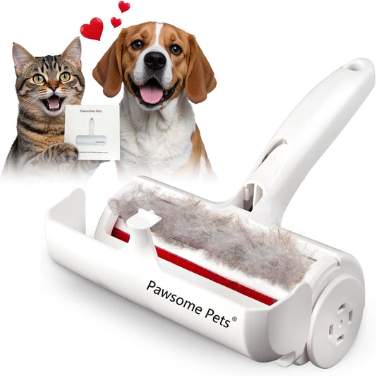 Pawsome Pets Pet Hair Remover Gift Set Reusable Lint Roller Cat and Dog Hair Remover for Furniture, Couch, Carpet, Clothing and Bedding - Portable, Multi-Surface Fur Removal Tool