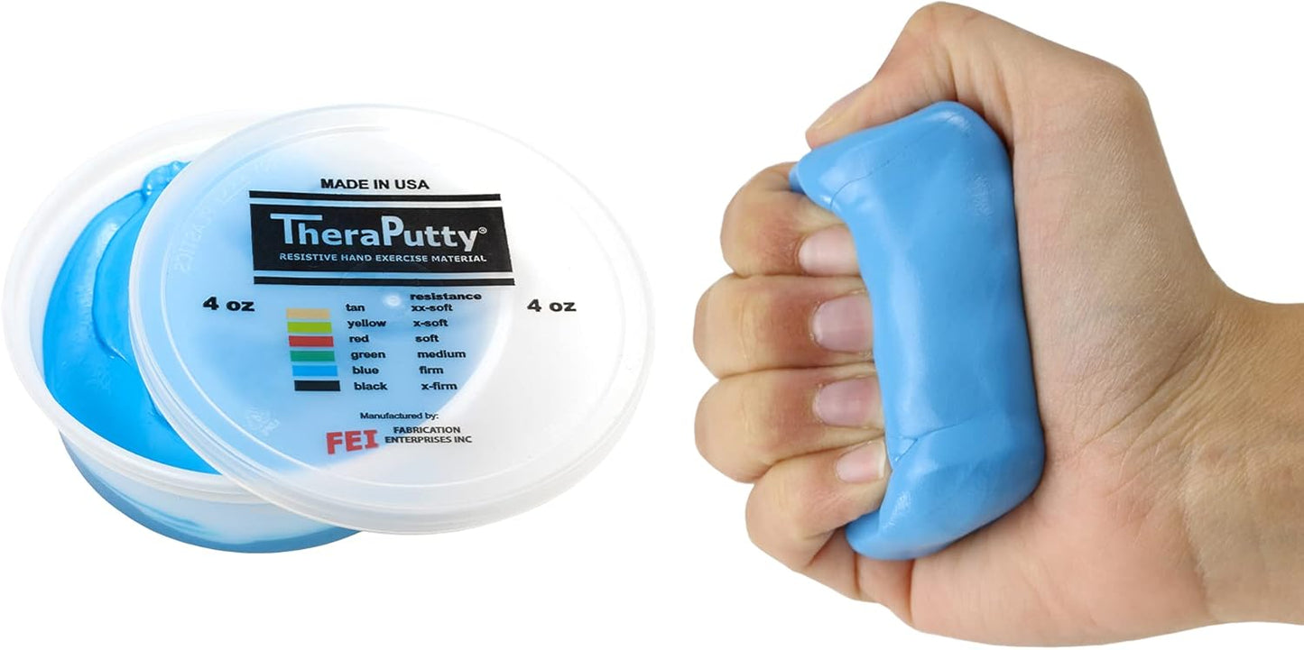 CanDo TheraPutty Standard 4oz Blue Firm Hand Exercise Putty For Rehabilitation, Exercises, Hand Therapy, Strengthening, Motor Skills, Stress Relief