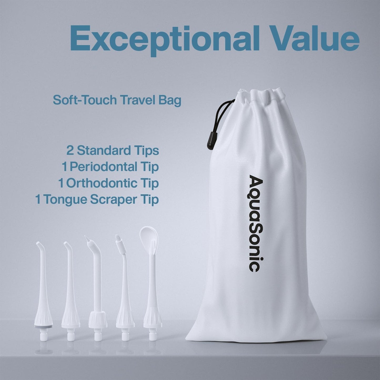 AquaSonic Aqua Flosser - Professional Cordless Oral Irrigator with 4 Tips and Travel Bag, IPX7 Waterproof with 3 Modes