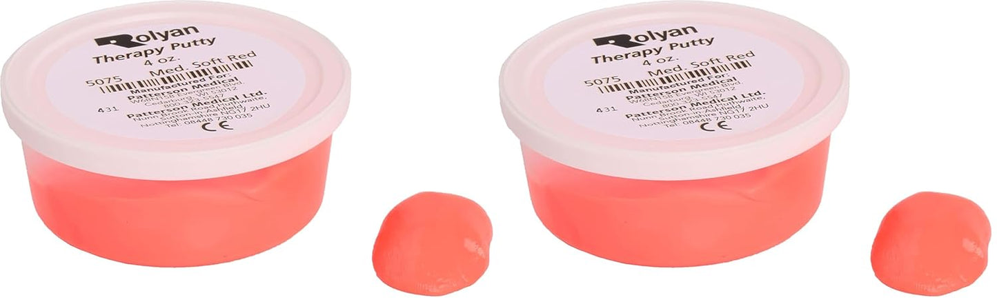 Sammons Preston Therapy Putty, Therapeutic Hand Exerciser, Theraputty for Finger and Hand Rehabilitation, Exercise Putty to Improve Hand Grip Strength, Occupational Therapy, 4 Ounce, Medium Soft, Red