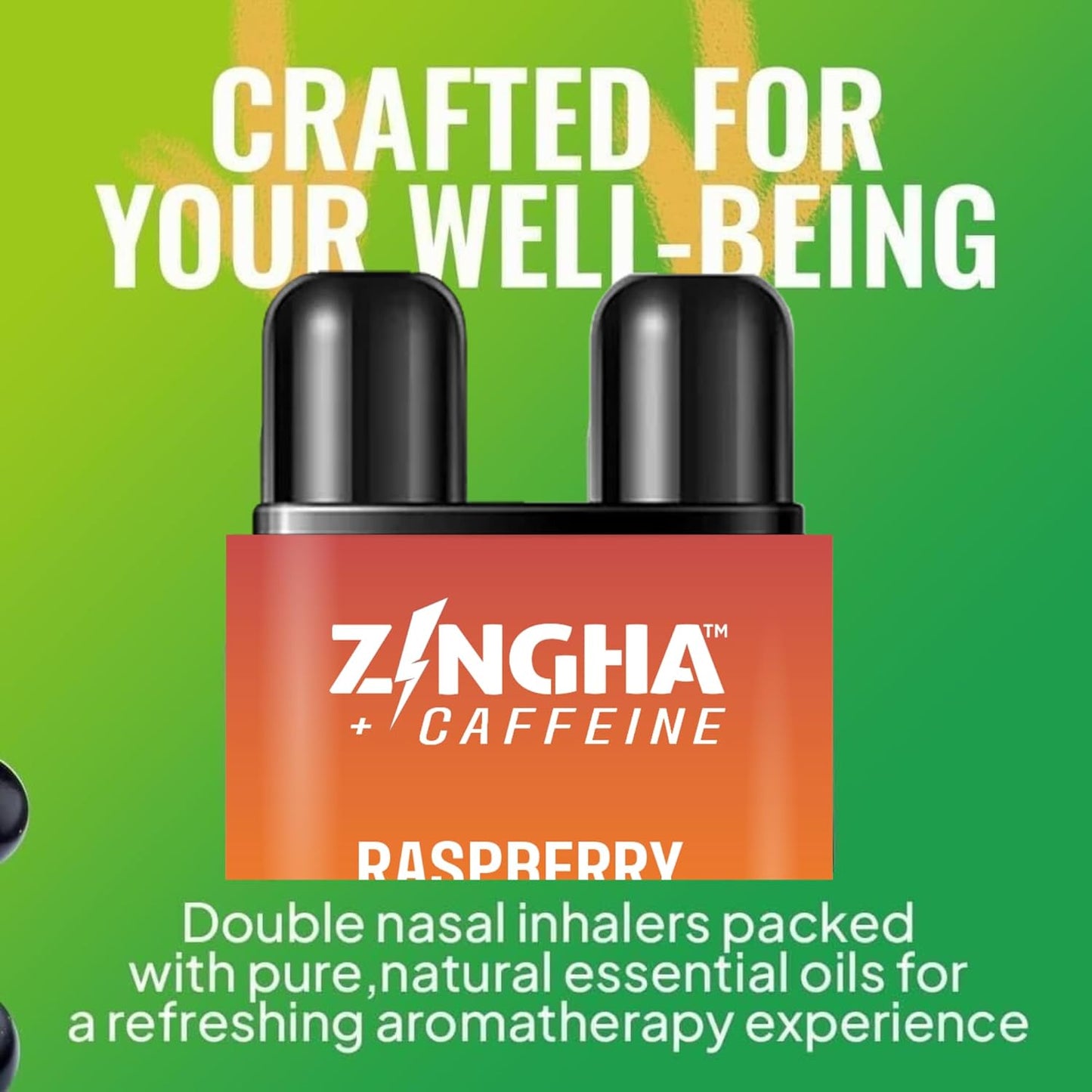 Caffeinated Aromatherapy Nasal Inhaler Stick – Natural Energy Boost with Essential Oils + Caffeine – Focus, Refresh & Breathe Easy (Lemon Mint)