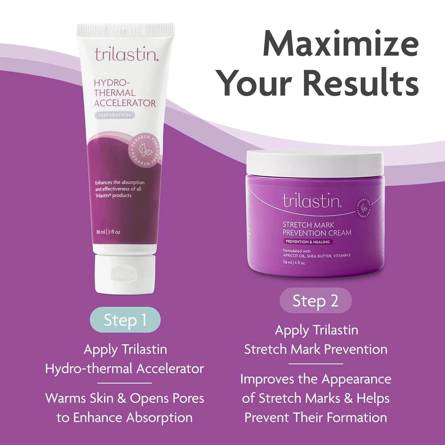 TriLASTIN Stretch Mark Cream for Pregnancy - 4 fl oz, Citrus Scent - Pregnancy Stretch Mark Prevention & Pregnant Belly Cream & Belly Oil for Pregnant Women - Paraben Free