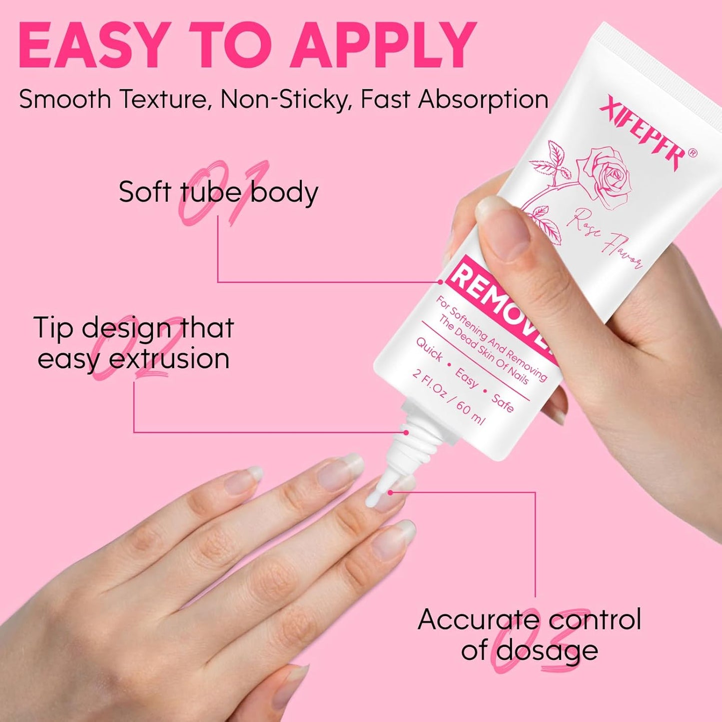 Cuticle Remover Kit - Cuticle Remover Cream & Cuticle Oil, Rose Flavor Cuticle Care Kit with Cuticle Trimmer Cuticle Pusher Cuticle Nipper for Manicure, Removedor de Cuticula for Nail Care