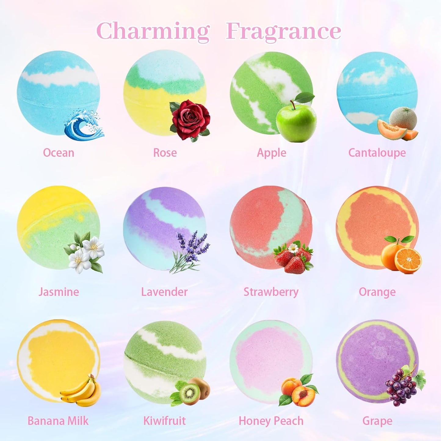 Luxury Bath Bombs Gift Set for Women, Girlfriend, Her, Girls, 12 Pcs XXL Organic Natural Lush Fizzy Shea Butter & Safe Oil Bathbombs for Skin Moisturizing, Bubble Spa Bath, Mothers Day Gift for Wife