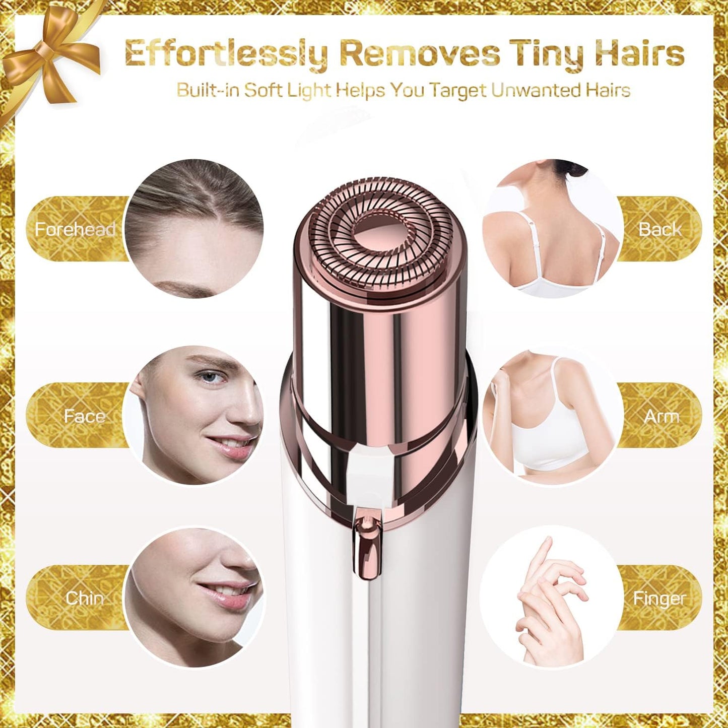 Facial Hair Removal for Women(with 2 x Replacement Heads),GURELAX Facial Hair Remover, Hair Removal Device, Best Gift for Mom/Wife/Girlfriend