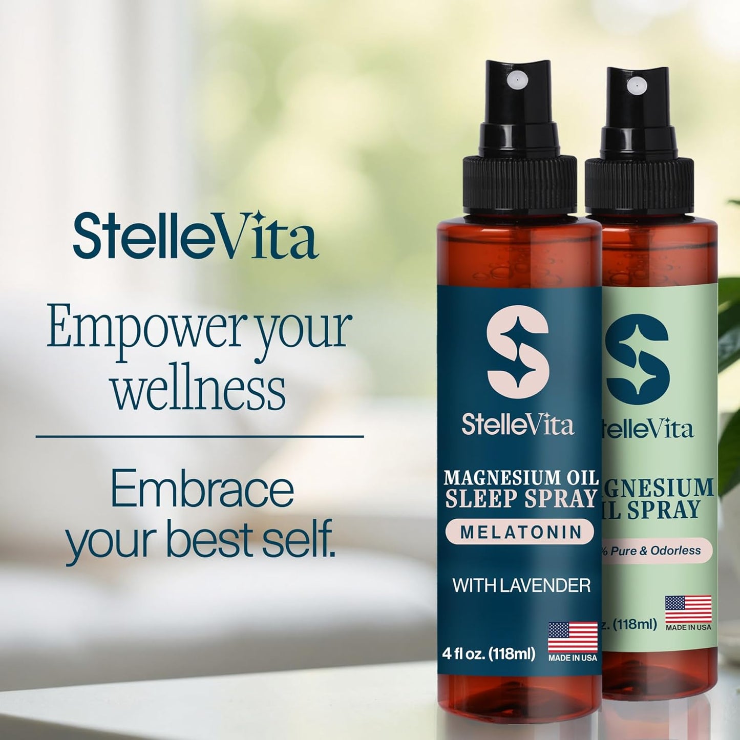 Magnesium Oil with Melatonin Sleep Spray and Lavender 4 oz – Topical Melatonin & Magnesium Spray for Feet, Sleep and Relaxation 100% Natural Made in USA