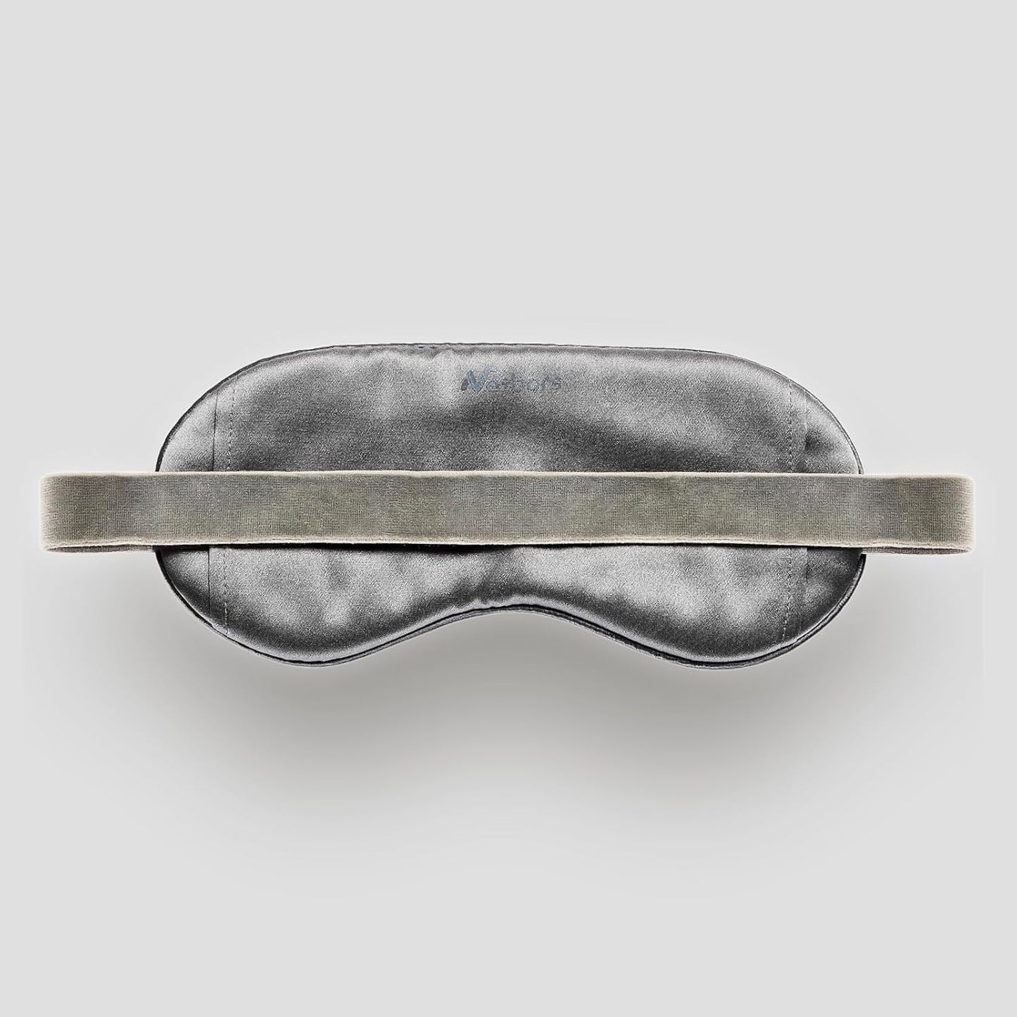 Luxury Silk Sleep Mask with 22mm Mulberry Silk, Velvet Elastic Band, Heat Therapy Pocket, and Travel Pouch, Grey Color