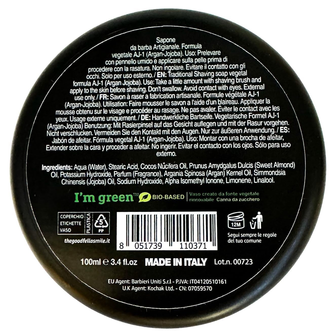 The Goodfellas' smile, Luxury Shaving Soap, Formulated for Use with A Shaving Brush, Made in Italy (Abysso - Fresh Citrus, Floral, Oak)