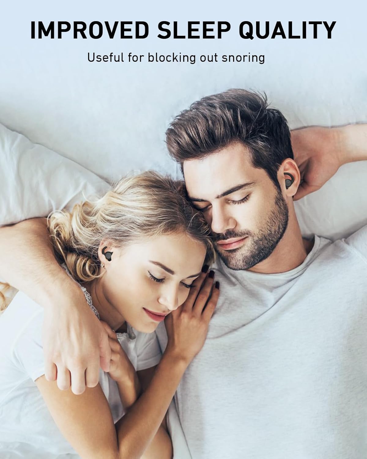 Ear Plugs for Sleeping 2 Pairs,NRR33dB Reusable Earplugs for Sleep,Soft Silicon Ear Plug for Snoring Blocking,Noise Reduction Blocking,Drown Out Snoring,Side Sleepers Black