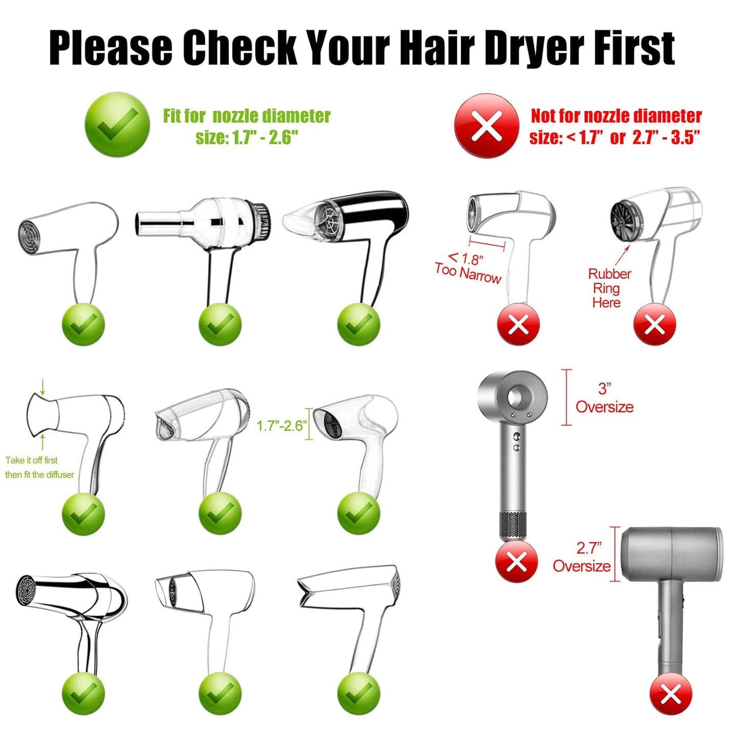 Hairizone Universal Hair Diffuser Adaptable for Blow Dryers with D-1.7- Inch to 2.6-Inch for Curly or Wavy Hair, Lemon