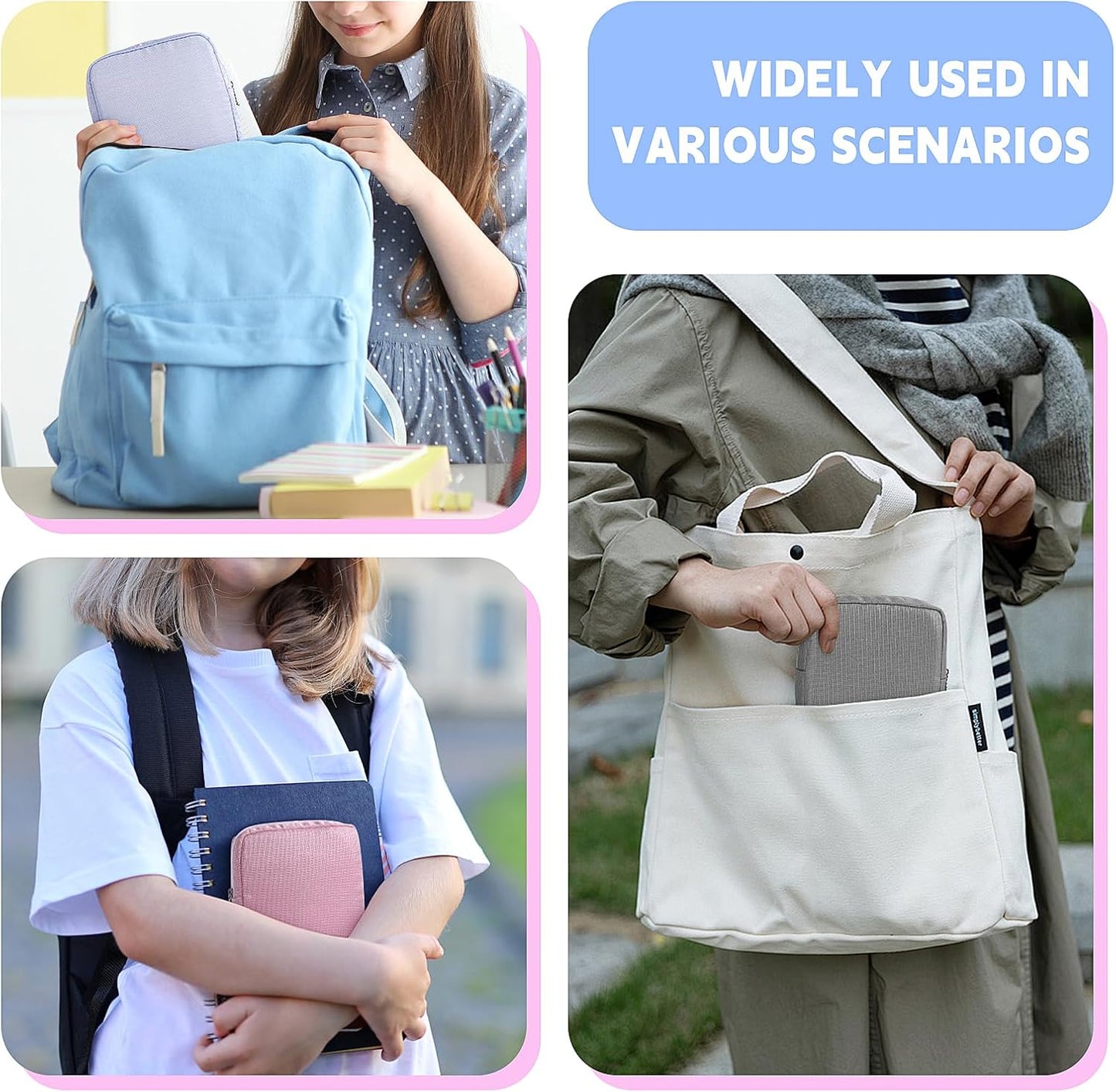Period Bag for Teen Girls, Canvas Sanitary Napkin Storage Bag with Zipper, Portable Menstrual Pad Bag Tampon Holder for Purse