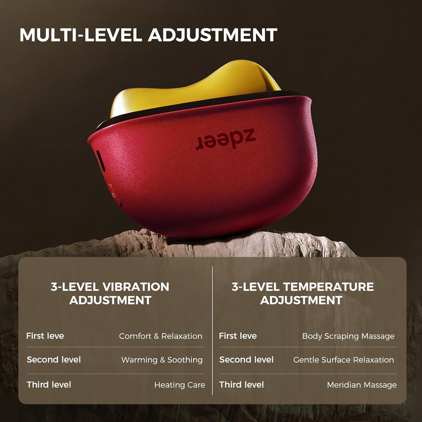 Electric Gua Sha Facial Tool – Heated Brass Face & Neck Massager with LED Red Light & Soothing Vibration, Smart Dual-Mode Design for Sculpting, Lifting & Skincare Relaxation