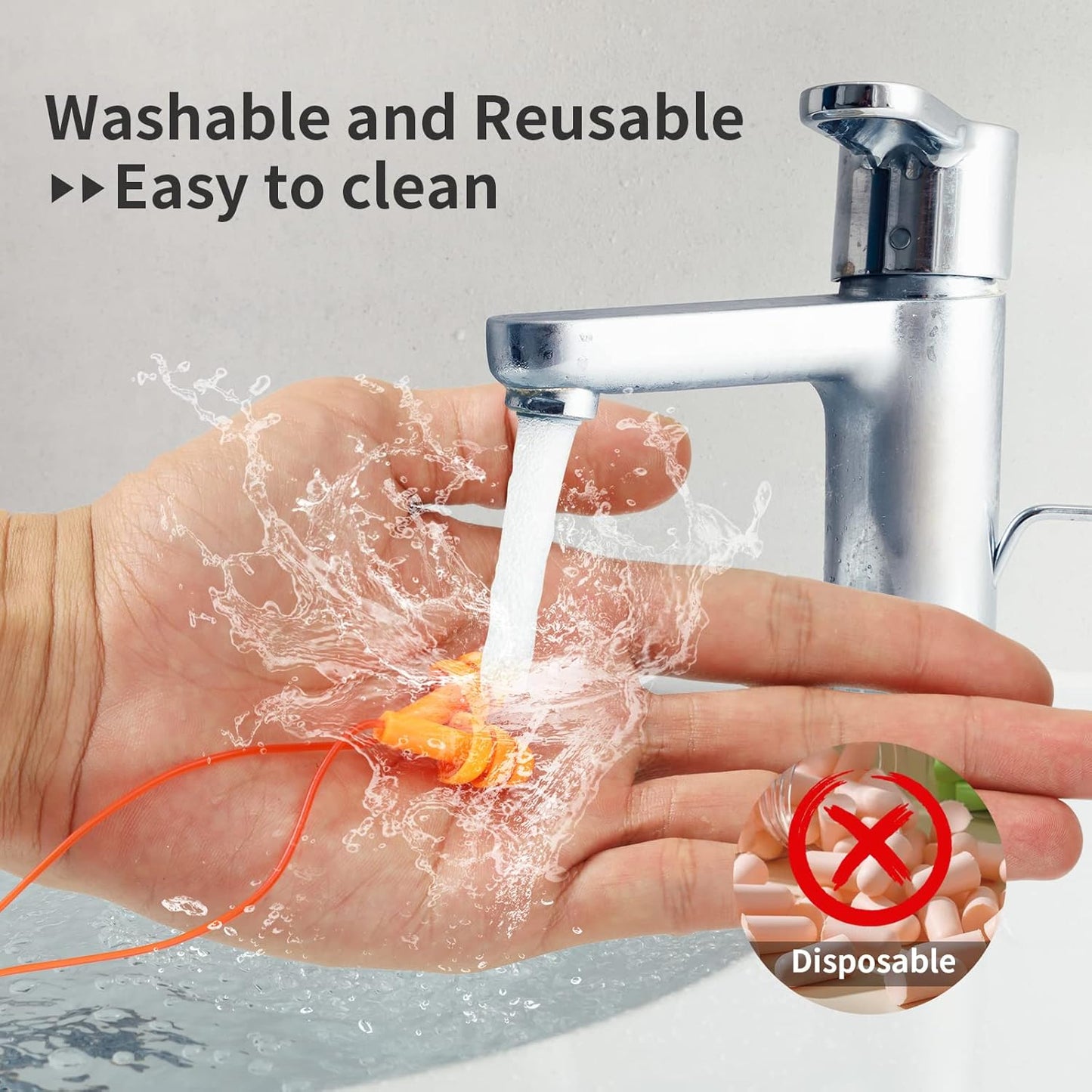 Ear Plugs for Swimming, Soft Ear Plugs for Sleeping Noise Cancelling, Reusable Ear Plug for Noise Reduction, Ear Protection, Silicone Earplugs for Swimming, Sleeping, Snoring, Work, Concerts, 6 Pairs