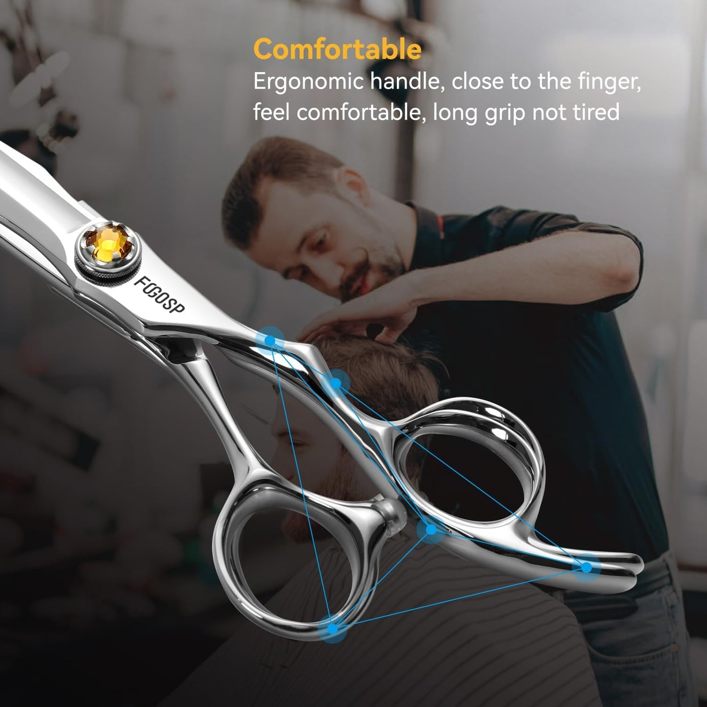 Professional Hair Scissors 6” Barber Scissors Japan VG10 Fine Cutting Blades Professional Hair Shears Barber Scissor Set for Men and Women Haircut Shear Kit
