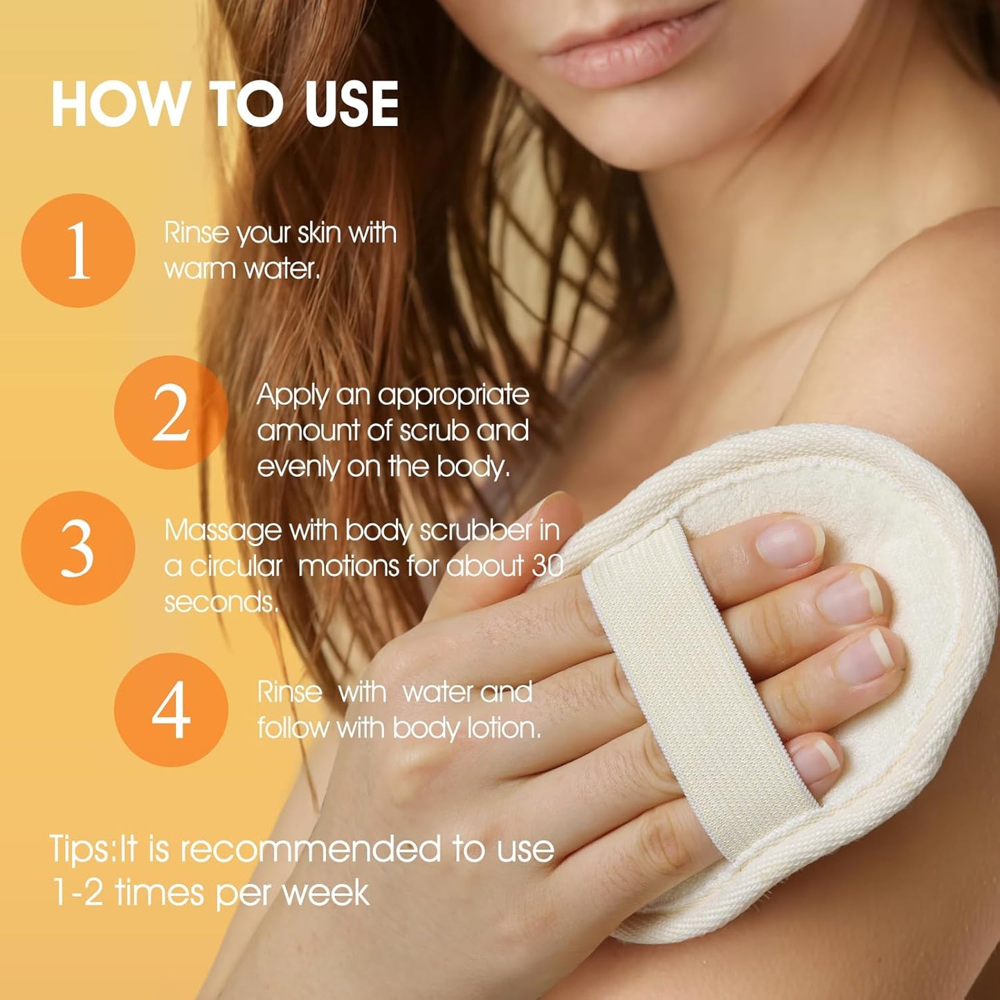 Body Scrub, Turmeric Exfoliating Body Scrub, with Coconut Oil & Vitamin C, Bikini Area Exfoliator Gently Exfoliate Body Hand and Foot Scrub, Moisturized Skin for Women and Men, 11.28oz/320g