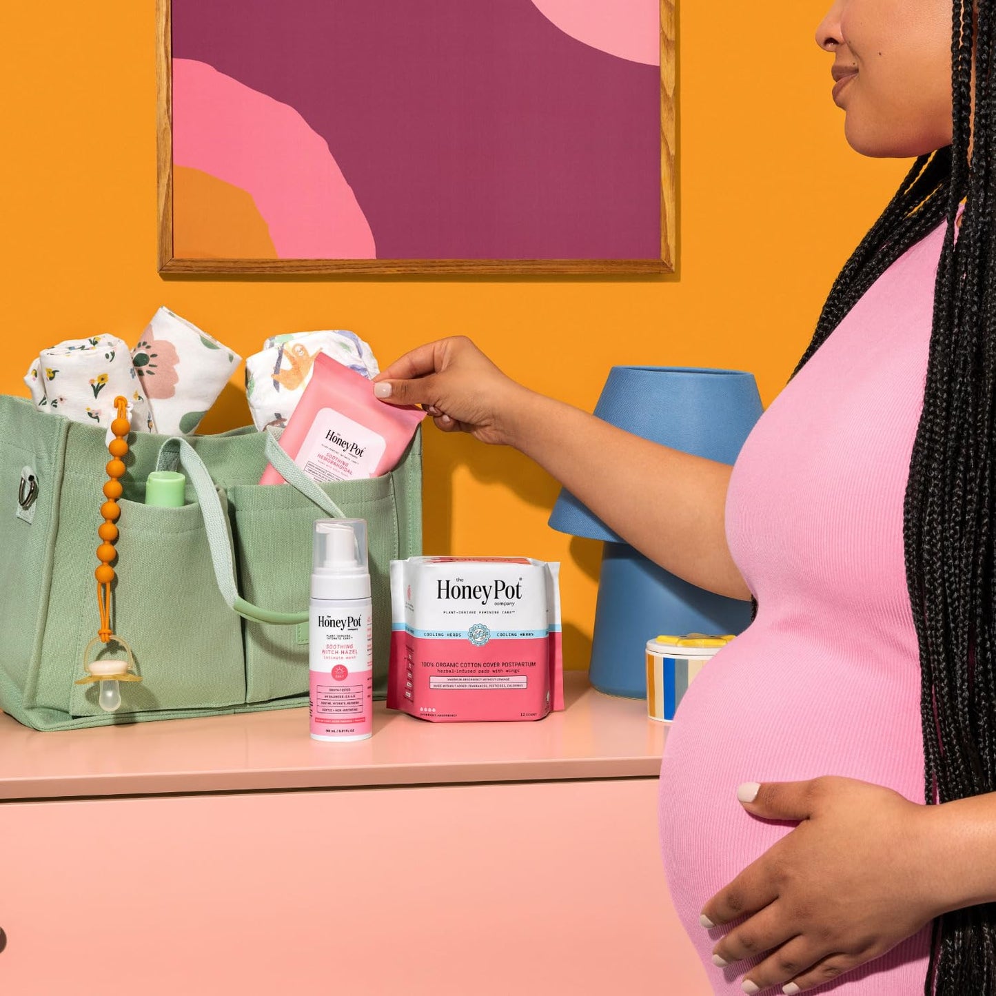 The Honey Pot Company - Soothing Witch Hazel Feminine & Hemorrhoid Wipes - Postpartum Essentials - Pregnancy Must Haves - Ph Balanced - Flushable Hemorrhoid Treatment - Fill Post Partum Kit - 20ct