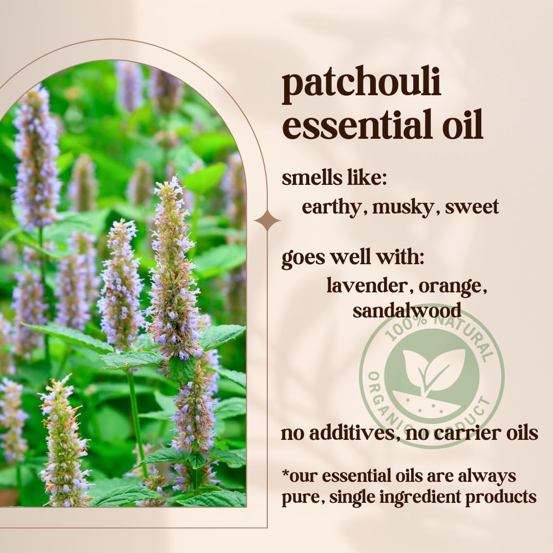 Avivni Patchouli Essential Oil - 100% Pure & Natural, Undiluted for Aromatherapy, Skin, Hair, Diffuser (0.33oz - 10ml)…
