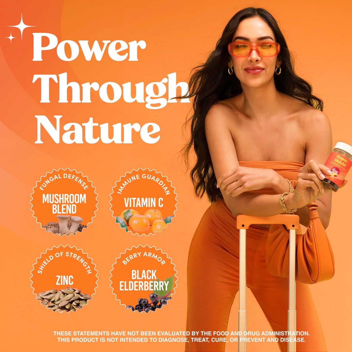 Super Shield - Mushroom Supplement - Chaga, Maitake, Reishi, Shiitake, and Turkey Tail Mushrooms, Vitamin C, Zinc, Black Elderberry, Antioxidants - Immune Support (60 Capsules)