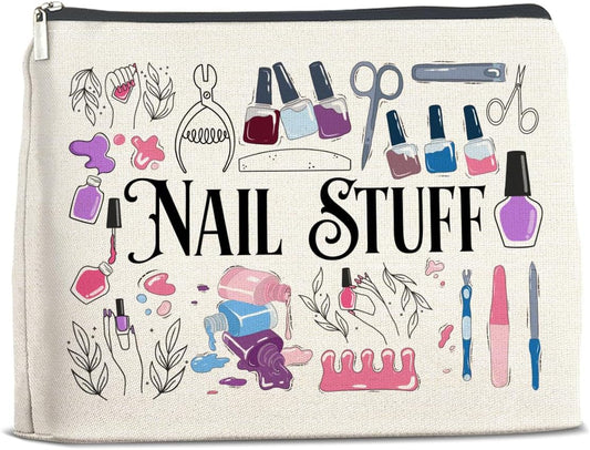 Nail Tech Makeup Bag Gifts for Women Nail Technician Artist Manicurist Cosmetic Bag Zipper Makeup Pouch
