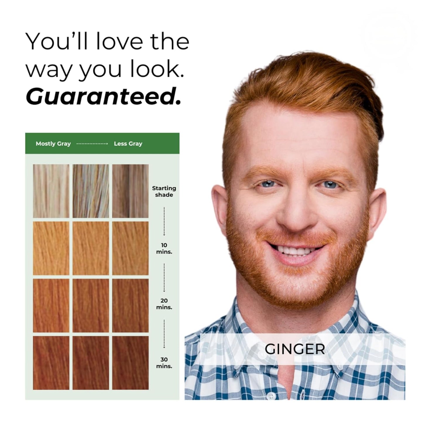 Simpler Hair Color for Men Kit for Full Gray Coverage - Ginger Men’s Hair Dye - Easy Hair or Beard Dye for 100% Gray Coverage - Ammonia Free Hair Color, Beard Coloring for Men