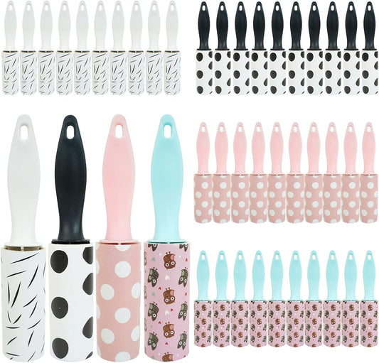 40 Pcs Mini Lint Roller, Lint Roller for Travel Size Sticky Removing Tool House Essentials for Pet Hair Removal Travel Clothes Gifts Bags Furniture Car Seat