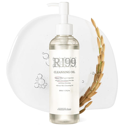 R199 Rice Cleansing Oil- Fast Emulsification, Pore-Cleansing, Blackhead Removal without Clogging Pores, Makeup Dissolving, and Hydrating Formula, Korean Skincare 6.76 Fl Oz