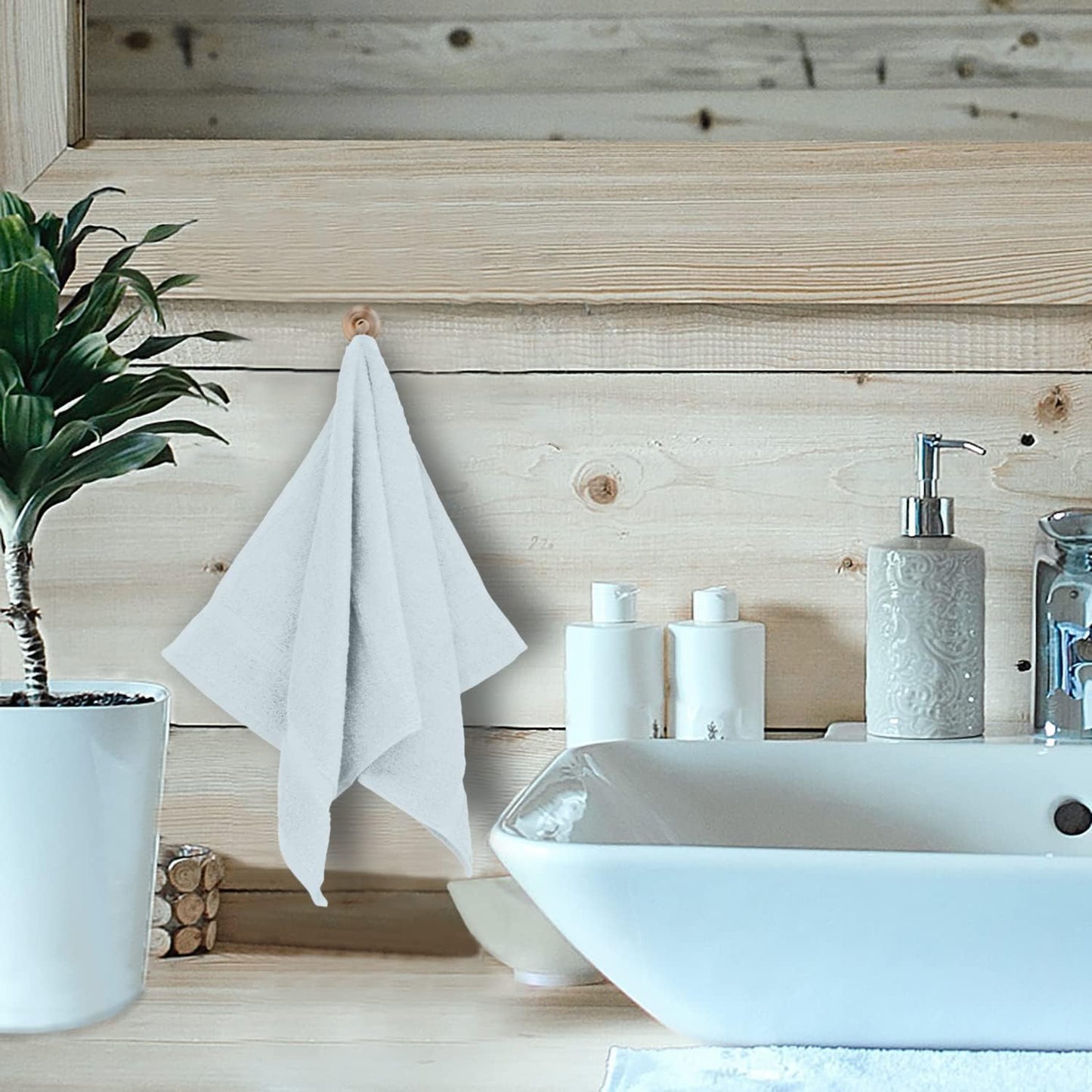 Monogrammed Hand Towel, Personalized Initial Gift, Extra Absorbent 100% Turkish Cotton - Soft Terry Finish - Set of 2 - Gold Block Initial A - Embroidered on White Towels