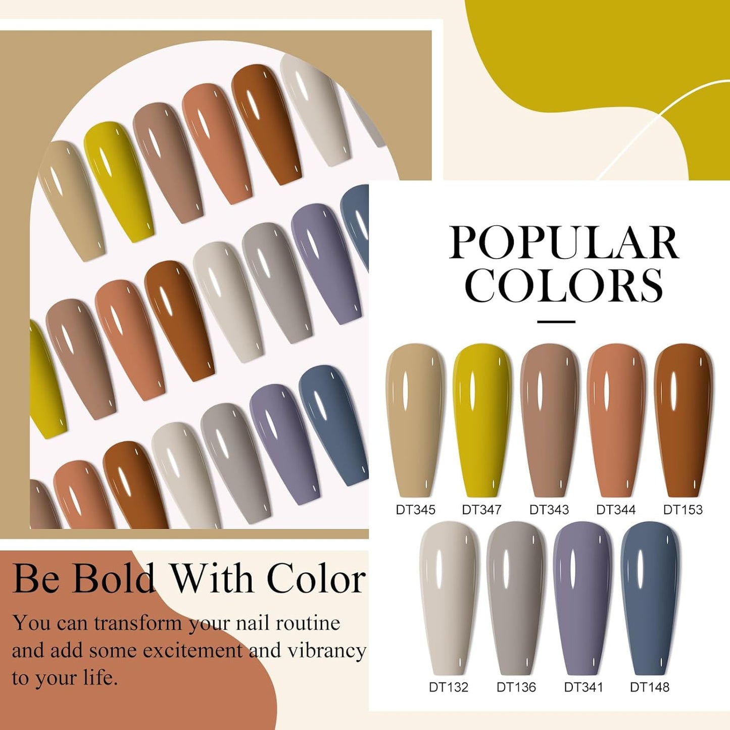 MEET ACROSS 9 Colors Gel Nail Polish + 3PCS Function Gel Nail Polish Kit,Fashion Nail Art Set Design Gifts for Women Manicure Salon (SET5, 12pcs)